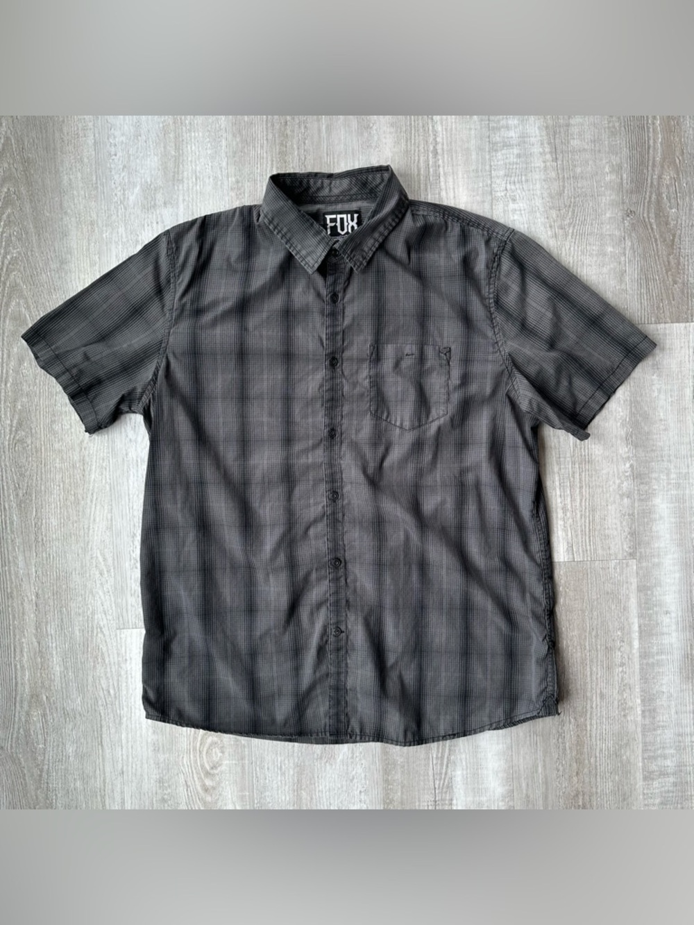 Fox Men’s Short-Sleeve Button-Down Shirt - Black Plaid